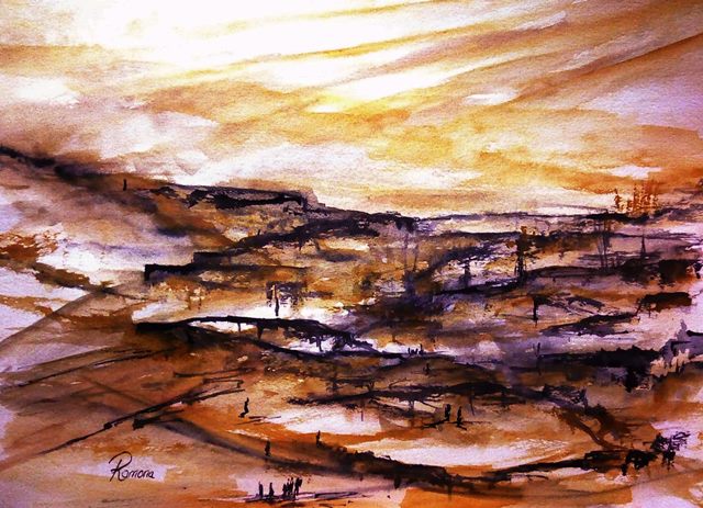The Trail to Khan al-Ahmar. (from Impressions of Palestinian Memory in Watercolor). Ramona.